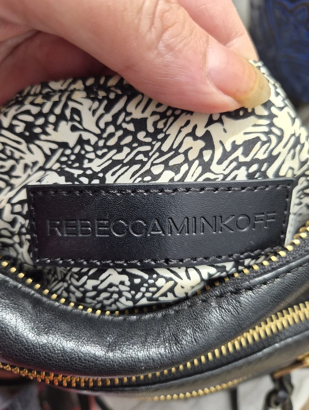 Rebecca Minkoff Black Leather Studded Crossbody Bag with Gold Zippers - Picture 14 of 16